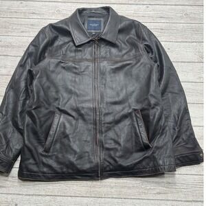 Vintage Sonoma Leather Jacket Men's XL Dark Brown Classic Patina Rugged